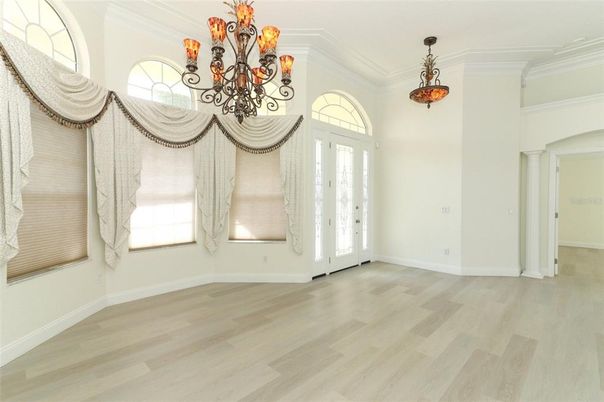 Chandelier, Interior, Wood Texture Flooring