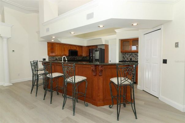 Interior, Kitchen, Recessed Lighting, Wood Texture Flooring