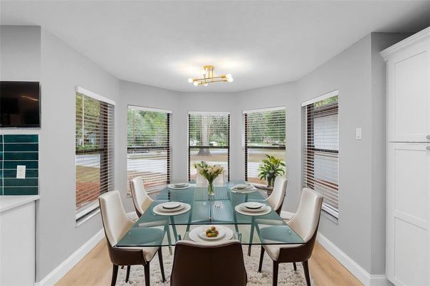 Dining room, Interior, Wood Texture Flooring