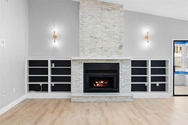 Empty room, Fireplace, Interior, Wood Texture Flooring