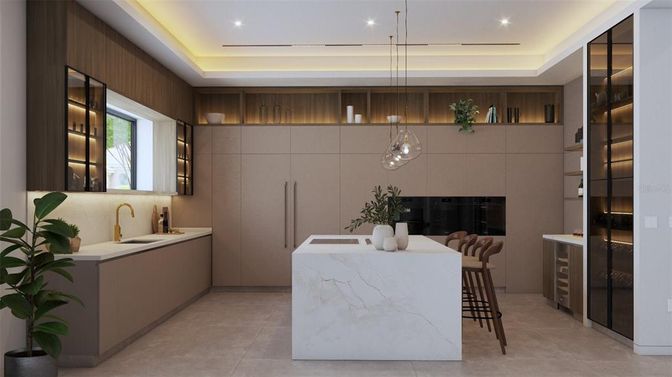 Dining room, Interior, Kitchen, Pendant Lights, Recessed Lighting