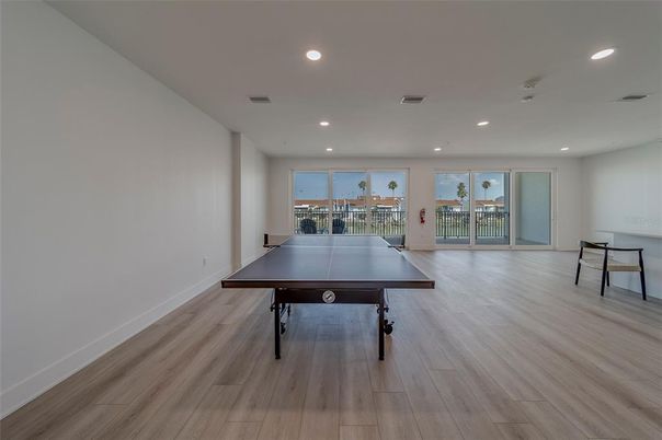 Game Room, Interior, Recessed Lighting, Wood Texture Flooring