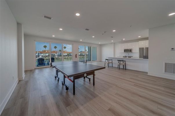 Game Room, Interior, Recessed Lighting, Wood Texture Flooring