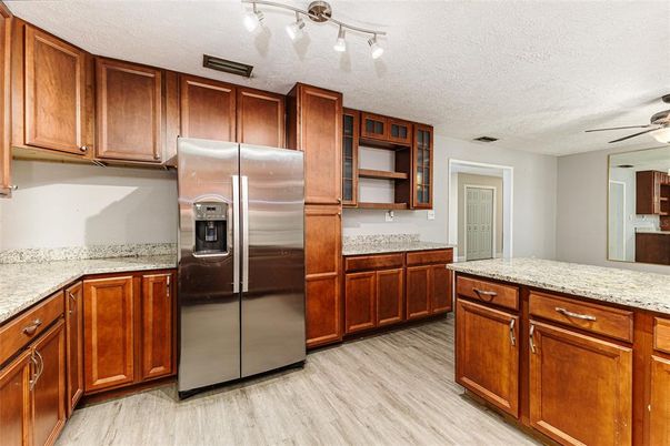 Interior, Kitchen, Stainless Steel Appliances, Wood Texture Flooring