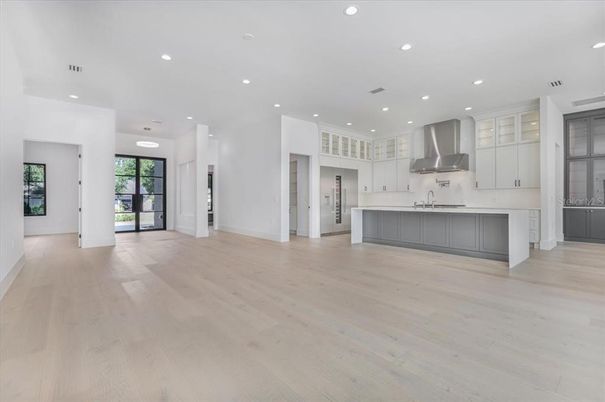Interior, Kitchen, Recessed Lighting, Wood Texture Flooring
