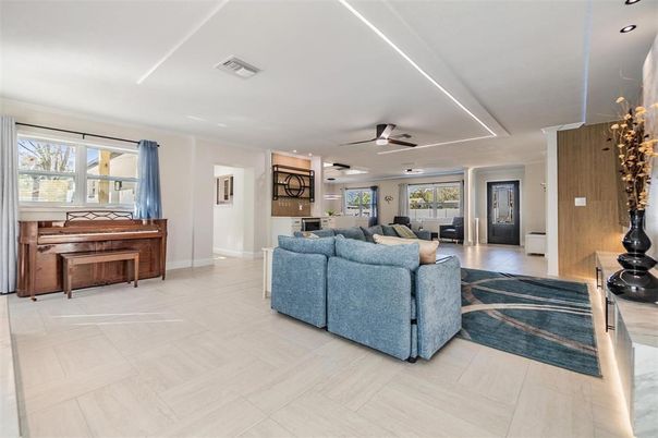 Interior, Living room, Piano, Recessed Lighting