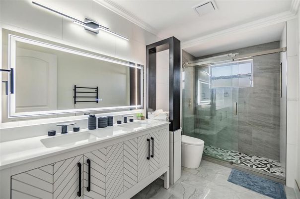 Bathroom, Glass Shower, Interior, Marble