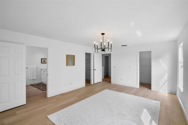 Empty room, Interior, Pendant Lights, Wood Texture Flooring