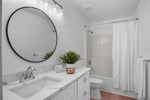 Bathroom, Dual Sink Vanities, Interior, Wood Texture Flooring