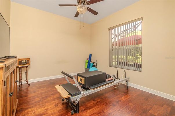 Fitness Equipment, Home Office, Interior, Wood Texture Flooring