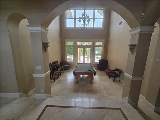 Billiard Table, Chandelier, Game Room, Interior