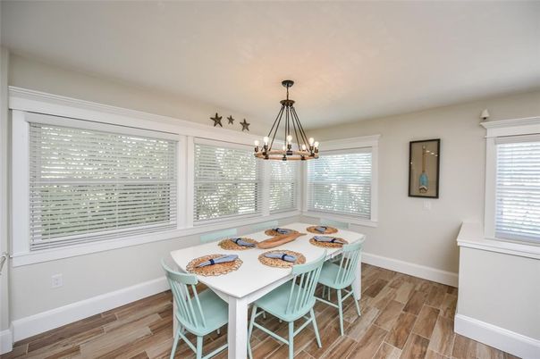 Chandelier, Dining room, Interior, Pendant Lights, Wood Texture Flooring