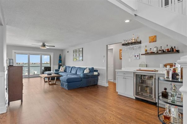 Interior, Kitchen, Living room, Recessed Lighting, Wood Texture Flooring