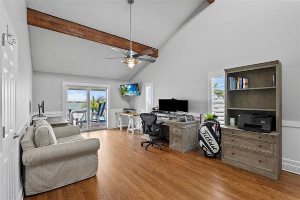 Home Office, Interior, Wooden Beams, Wood Texture Flooring