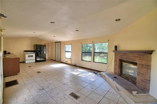 Empty room, Fireplace, Interior, Recessed Lighting