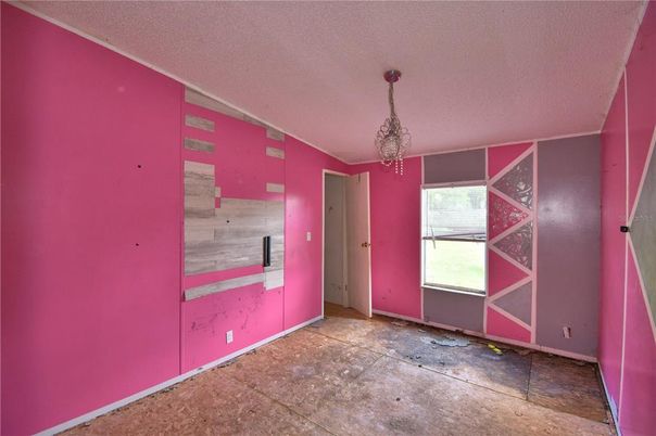 Chandelier, Empty room, Interior