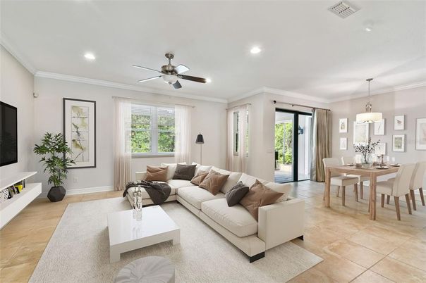 Dining room, Interior, Living room, Pendant Lights, Recessed Lighting