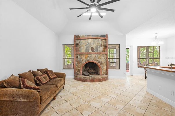 Fireplace, Interior, Living room, Pendant Lights
