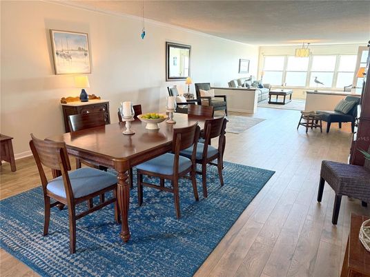 Dining room, Interior, Living room, Pendant Lights, Wood Texture Flooring