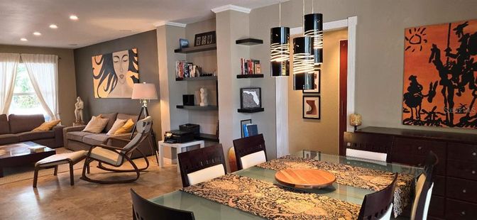 Dining room, Interior, Living room, Recessed Lighting