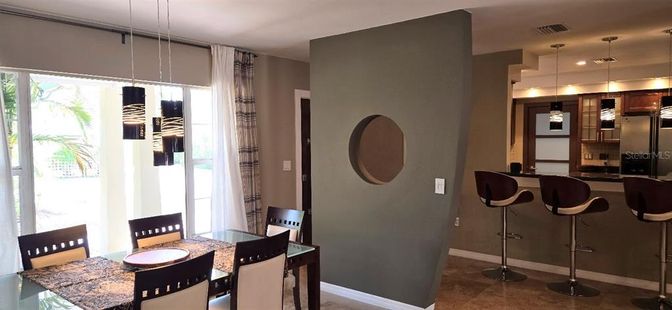 Dining room, Interior, Kitchen, Pendant Lights