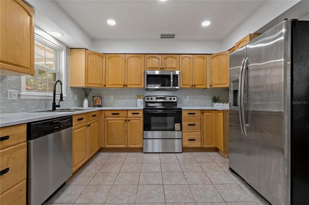 Interior, Kitchen, Recessed Lighting, Stainless Steel Appliances