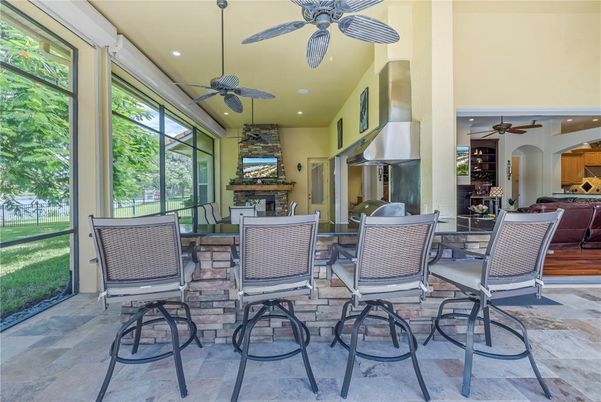 Dining room, Fireplace, Interior, Recessed Lighting