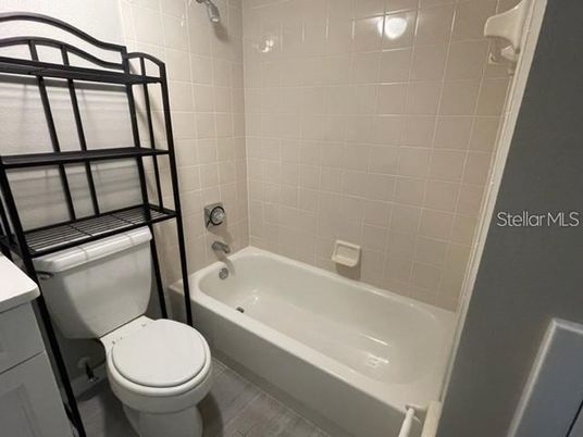 Bathroom, Interior, Tile Countertops, Wood Texture Flooring