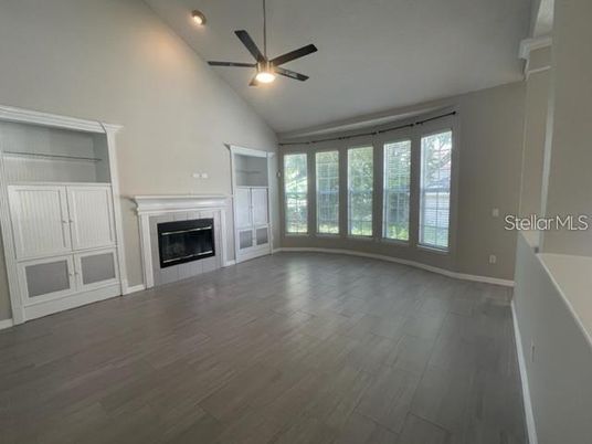 Empty room, Fireplace, Interior, Wood Texture Flooring