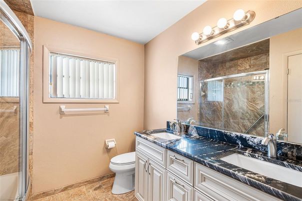 Bathroom, Dual Sink Vanities, Glass Shower, Interior