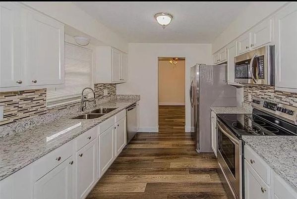 Interior, Kitchen, Wood Texture Flooring