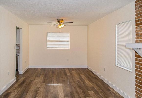 Empty room, Interior, Stone Walls, Wood Texture Flooring