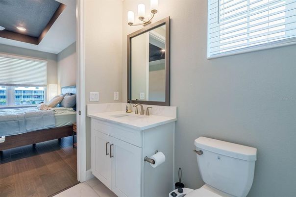 Bathroom, Bedroom, Interior, Recessed Lighting, Wood Texture Flooring