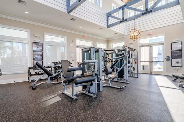 Fitness Equipment, Gym, Interior, Recessed Lighting