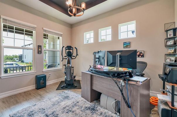Fitness Equipment, Home Office, Interior, Wood Texture Flooring