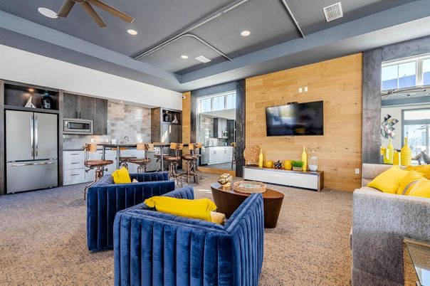 Dining room, Interior, Kitchen, Living room, Recessed Lighting, Stainless Steel Appliances, Wooden Walls
