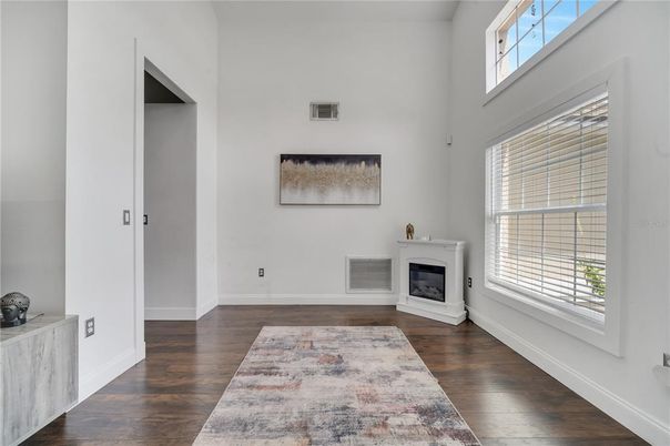 Empty room, Fireplace, Interior, Wood Texture Flooring