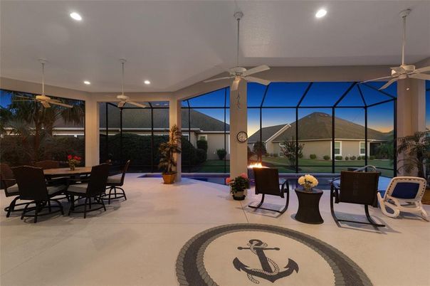 Dining room, Glass Ceilings, Interior, Pool, Recessed Lighting, Sun Room