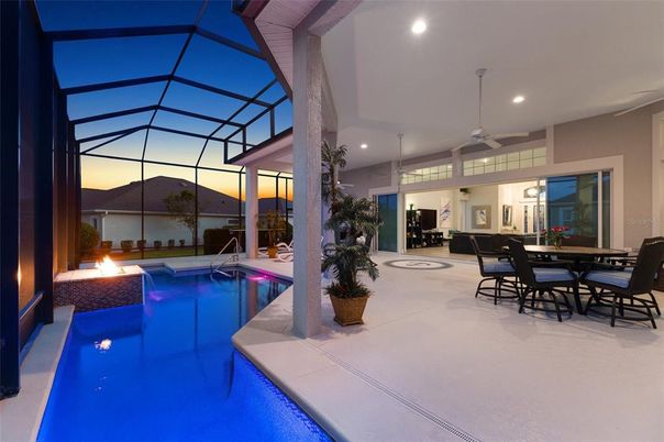 Dining room, Glass Ceilings, Interior, Pool, Recessed Lighting, Sun Room