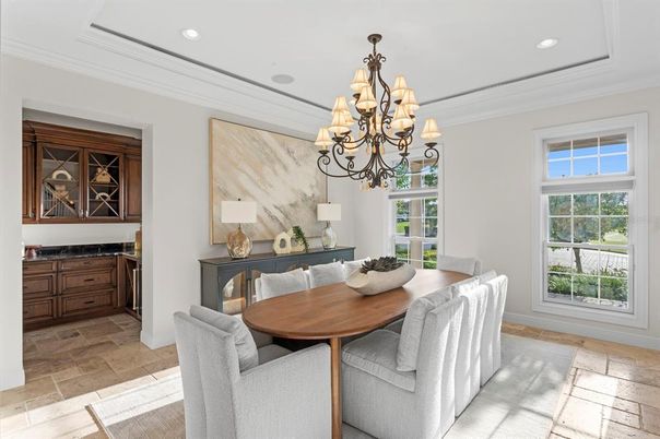 Chandelier, Dining room, Interior, Recessed Lighting