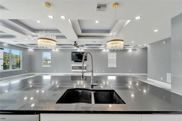 Chandelier, Interior, Kitchen, Recessed Lighting