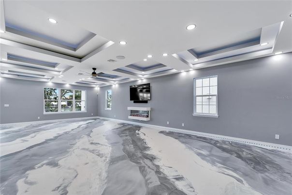 Empty room, Interior, Marble, Recessed Lighting