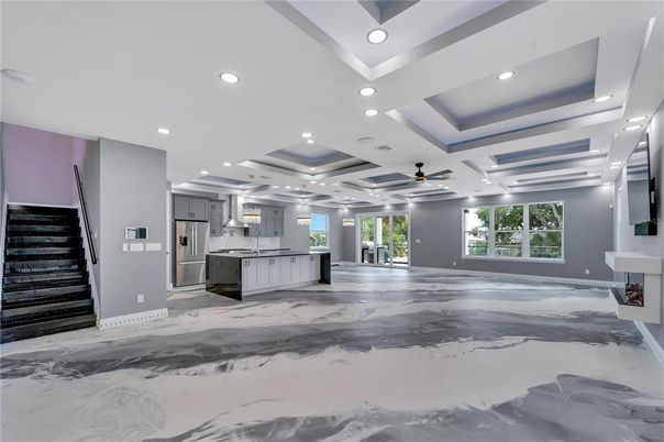 Interior, Kitchen, Marble, Recessed Lighting, Stainless Steel Appliances