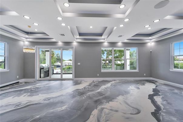 Empty room, Interior, Marble, Recessed Lighting