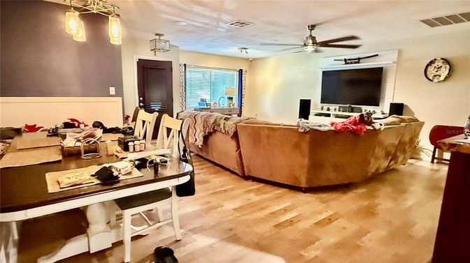 Interior, Living room, Pendant Lights, Wood Texture Flooring