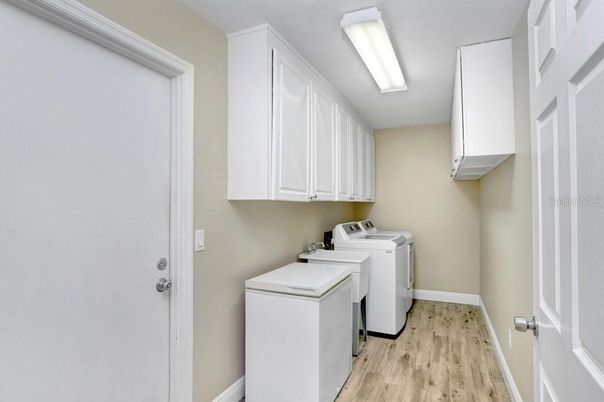 Interior, Washer, Wood Texture Flooring