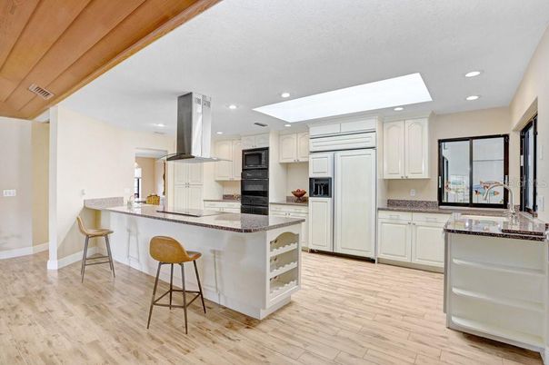 Interior, Kitchen, Recessed Lighting, Wood Texture Flooring