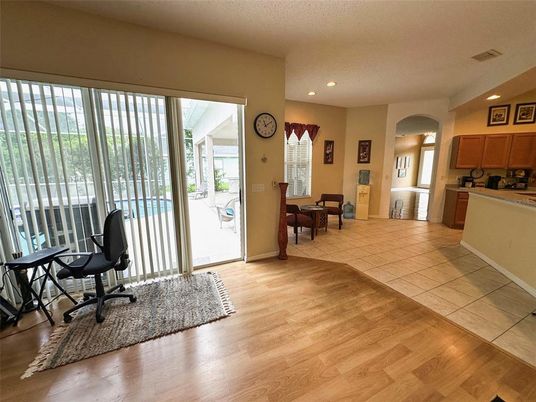 Interior, Kitchen, Recessed Lighting, Wood Texture Flooring