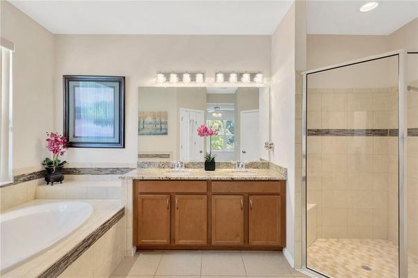 Bathroom, Dual Sink Vanities, Glass Shower, Interior