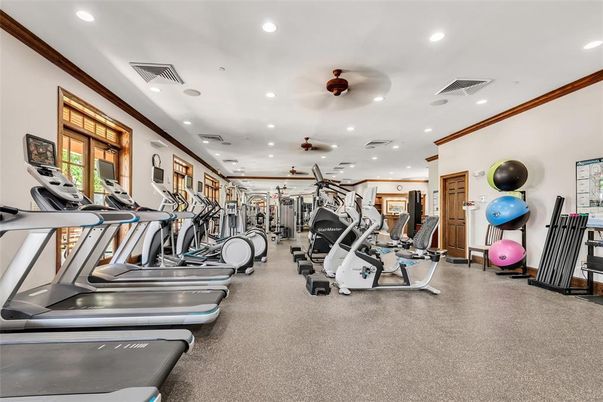 Fitness Equipment, Gym, Interior, Recessed Lighting